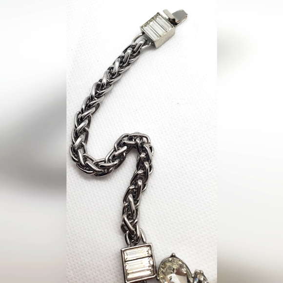 KATE SPADE NY-Electric Garden Crystal floral rhinestone necklace-vintage -silver - Picture 7 of 11